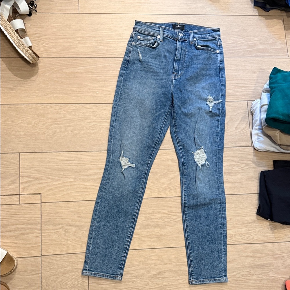 Seven for all mankind the high waist ankle skinny